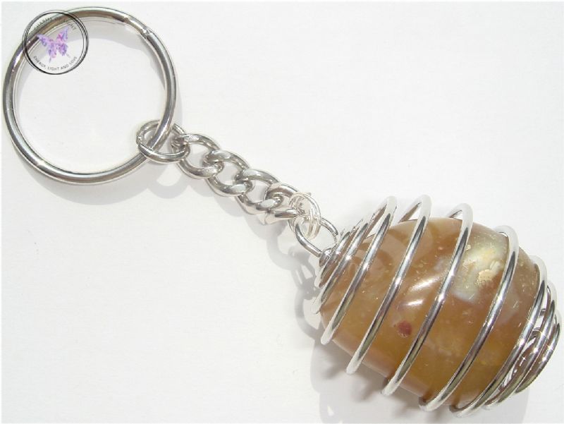 Agate Tumble Stone Keychain